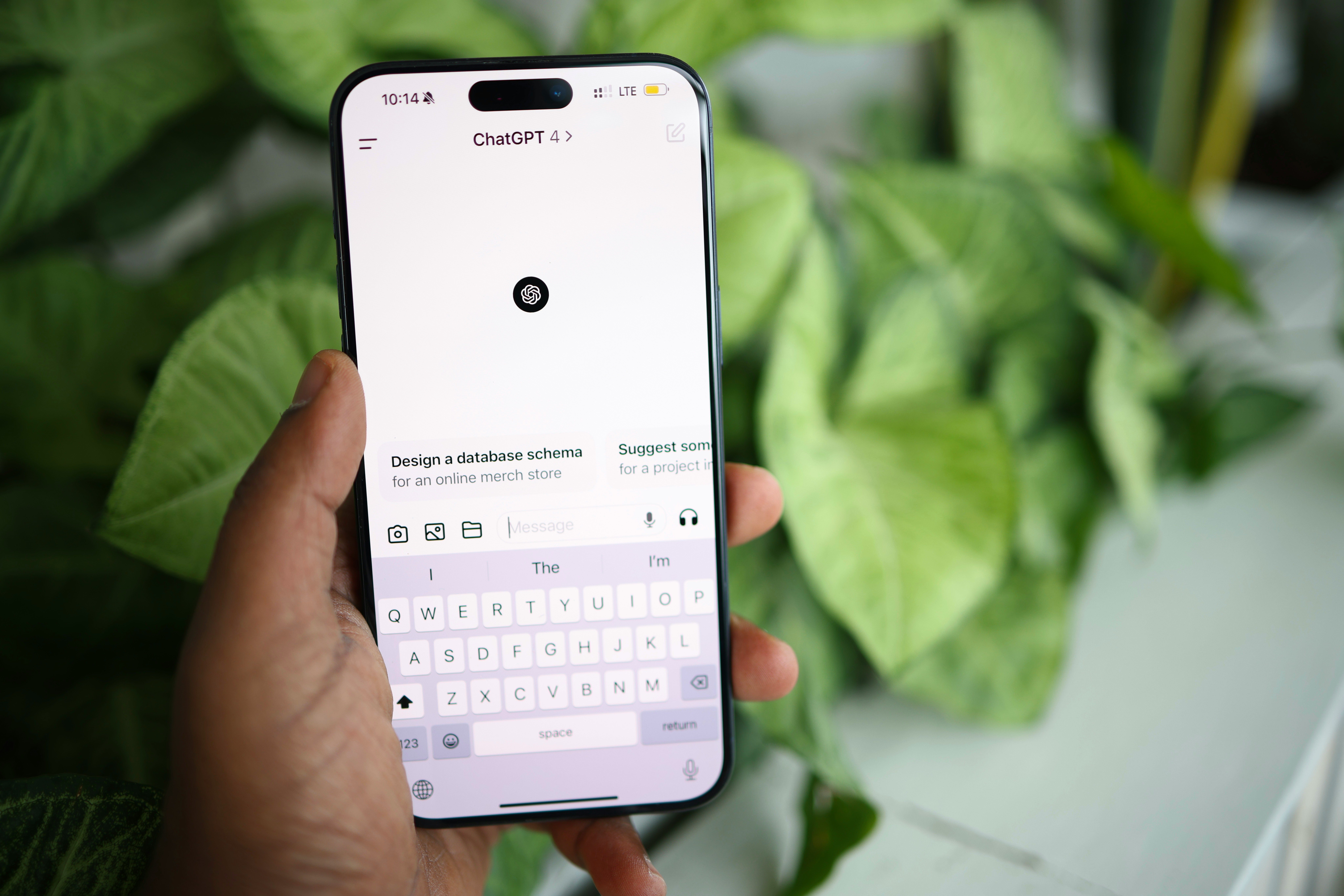 A phone displaying ChatGPT